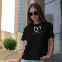 Female Black Summer Fitted Logo Tee