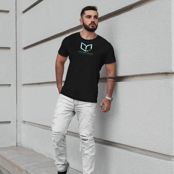 Male Black Summer Fitted Logo Tee